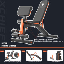 Load image into Gallery viewer, XCHIEF Adjustable Weight Bench - 1000LBS Capacity Heavy Duty Foldable Workout Bench for Full Body Exercise, Flat/Incline/Decline, Bench Press for Home Gym with Preacher Pad & Leg Extension