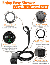 Load image into Gallery viewer, innhom Portable Camping Shower, 6000mAh Rechargeable Camp Shower Pump with LED Display, IPX7 Waterproof & 2 Spray Modes Electric Outdoor Shower for Hiking, Pet Bathing, Car Washing (Grey)