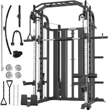 Load image into Gallery viewer, DONOW Smith Machine with Weight Stacks, Multi Function Home Gym System -A DN-DS938T Pro (Aluminum)