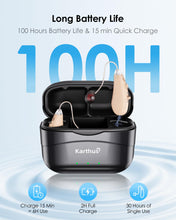 Load image into Gallery viewer, Karthus Hearing Aids, Rechargeable Hearing Aids for Seniors with Hearing Loss - Black