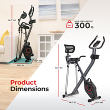 Load image into Gallery viewer, Sunny Health & Fitness Foldable Magnetic Stationary Exercise X-Bike Pro, 300 LB Capacity- SF-B223012