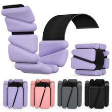 Load image into Gallery viewer, Wrist Weights, Ankle Weights, Adjustable Wrist Weighted Bracelet Set of 4 (2LB Each) -Purple