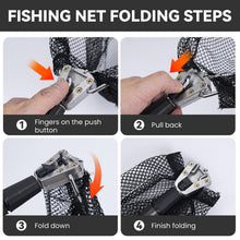 Load image into Gallery viewer, 3 Pcs Foldable Fishing Net Accessories :Fishing Cast Net with Heavy Duty Real Zinc Sinker Weights丨 Fishing Landing Net with Telescoping Pole Handle 丨Crab Crayfish Shrimp Crab Trap