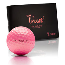 Load image into Gallery viewer, Trust Rosa Golden Pink Golf Ball, Urethane Covered, 3 Piece Golf Ball, Soft & Elasticity Feel, Green Side Control with Distance, Best for Female Golfers (12 Balls)