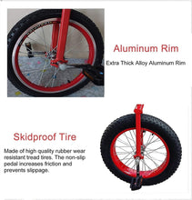 Load image into Gallery viewer, 24" Unicycle for Beginners & Adults (180-200cm), Heavy Duty with Mountain Tire & Alloy Rim, 330lbs Capacity