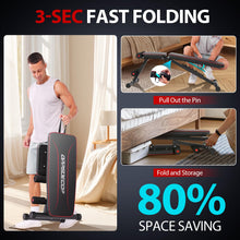 Load image into Gallery viewer, OPPSDECOR Weight Bench for Home Gym, 660LBS Fast Foldable Workout Bench Press for Home Gym Full Body Strength Training, 8 Adjustable Backrests Incline/Flat/Decline Sit up Bench