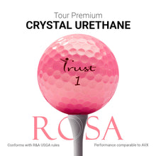 Load image into Gallery viewer, Trust Rosa Golden Pink Golf Ball, Urethane Covered, 3 Piece Golf Ball, Soft & Elasticity Feel, Green Side Control with Distance, Best for Female Golfers (12 Balls)