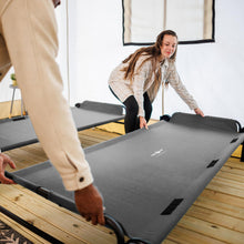 Load image into Gallery viewer, Disc-O-Bed Large Outdoor Convertible 2 Person Bench and Double Camping Cot Portable Bed Bunk System for Adults, Grey