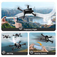 Load image into Gallery viewer, ASFSFQ Drone with Camera 1080P HD, Mini Drone for Beginners Kids Adults, Foldable RC Quadcopter with Stable Hover, Trajectory Flight, One Key Take Off/Land, 2 Batteries, Toys for Boys and Girls (Black)