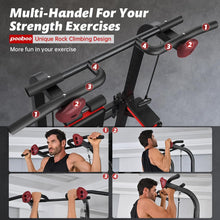 Load image into Gallery viewer, Power Tower Dip Station Pull Up Bar for Fitness Home Gym Workout,Multi-Function Adjustable Height Fitness Strength Training Exercise Equipment,with Power Elastic Ropes