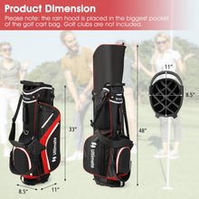 Load image into Gallery viewer, ULTIMATE 14-Way Golf Stand Bag, Portable Golf Bag w/ 6 Pockets,Cooler Bag & Waterproof Valuable Pocket, Rain Hood, Ergonomic Dual Strap System & Carrying Handles, 5 LBS Lightweight for Adults (Red)