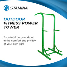 Load image into Gallery viewer, Stamina Pull Up Bar Tower & Dip Station - Green