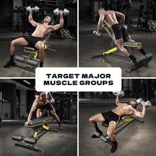 Load image into Gallery viewer, DONIUZ Heavy Duty Bench Adjustable Workout Bench Press Set for Home Gym Strength Training, Multi-Functional Roman Chair with Headrest, Max Load 1200 (DZ-025)