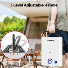 Load image into Gallery viewer, CAMPLUX Tankless Water Heater Propane, 2.64 GPM Portable Outdoor Water Heater, Compact Design with Carry Handle, 3 Seconds Instant Hot Water, LCD Display, Easy Operation for Camping, RV, Off-Grid 