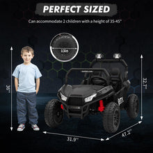 Load image into Gallery viewer, 24V 2 Seater UTV Ride on Toys for Kids 3-8, Remote Control Car with 17" Large Tires, LED Lights & Music, 2-Speed Gearbox, Black
