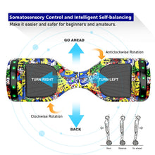 Load image into Gallery viewer, Hoverboard for Kids, 6.5" Two Wheel Self Balancing Hoverboards with Bluetooth and Lights, Graffiti Hover Board