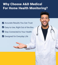 Load image into Gallery viewer, A&D Medical Blood Pressure Monitor for Home Use, UA-767F, Wide-Range Cuff (8.6-16.5"/22-42cm), White & Grey