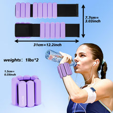 Load image into Gallery viewer, Wrist and Ankle Weights for Women & Men 2 Pack (1lb Each) (Purple)