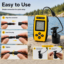 Load image into Gallery viewer, Portable Fish Finder Handheld Sonar Fish Depth Finder for Kayak, Boat, Ice, Shore Fishing, 328ft/100M Depth Range | LCD Display, Fish Alarm