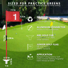 Load image into Gallery viewer, Foldable Portable Golf Flagstick (White) - Sectional Pin with Putting Flag, Great for Backyard Practice & Home Yard Golf Setup