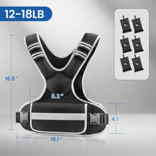 Load image into Gallery viewer, Adjustable Weighted Vest Woman 4-10lb/12-18lb/20-32lb Weighted Vest Men with 6 Ironsand Weights, Shoulder Pads and Large Pocket for Walking Running Crossfit Strength Training, 12-18lb