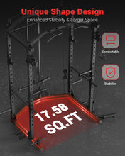 Load image into Gallery viewer, GarveeLife Power Cage, Multi-Functional Power Racks for Home Gym with Cable Crossover System, 1600 LBS Weight Capacity Fitness Squat Rack for Strength Workout with Training Attachment, Black