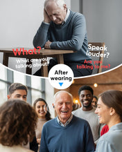 Load image into Gallery viewer, OTC Hearing Aids for Seniors & Adults, Rechargeable Hearing Aids with Noise Cancelling & Clear Sound, 16-Channel Digital DSP & 2 Environment Modes, 80+ Hour Battery Life, Comfort-Fit, Jet Black