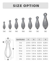 Load image into Gallery viewer, BLUEWING Bank Sinker 3LB Box Fishing Weights Saltwater Bullet Lead, 12oz - 4pack