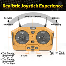 Load image into Gallery viewer, Remote Control Excavator Toys for Boys Turns 680-degree 2 Batteries Metal Shovel Lights/Sounds Construction Toys