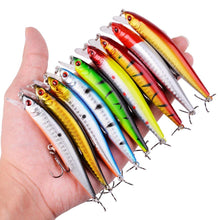 Load image into Gallery viewer, Aorace 56pcs Fishing Lures Large Hard Bait Minnow VIB Lure with Treble Hook Life-Like Swimbait Fishing Bait Popper Crankbait Vibe Sinking Lure for Bass Trout Walleye Redfish