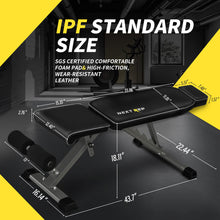 Load image into Gallery viewer, Adjustable Weight Bench,1000 LB Fast Folding Workout Bench for Home Gym Strength Training, Incline Decline Flat Utility Bench Press for Full Body Workout, Upright Storage Yellow Exercise Bench (Grey)