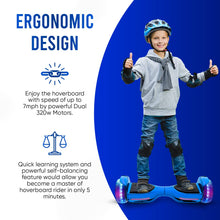 Load image into Gallery viewer, Hoverboard with 6.5" Full Light Up Wheels, Bluetooth Hover Board with Non-slip Footplates, UL2272 Safety Certified (Blue)