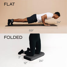 Load image into Gallery viewer, Stakt Foldable Yoga Mat Pro, 2 in 1 with Premium Textured Grip, Non Slip, Folding Exercise and Fitness Mat for Pilates, Strength Training, and High Impact Workouts - Black