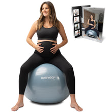 Load image into Gallery viewer, BABYGO Birthing Ball - Pregnancy Yoga Labor & Exercise Ball & Book Set Trimester Targeting- (Mist, 65cm)