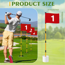 Load image into Gallery viewer, Burbell Golf Flag Stick 6ft, 3 Set Putting Green Flags, Red