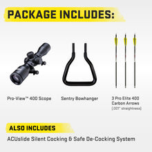 Load image into Gallery viewer, TenPoint Venom X, Moss Green - 390 FPS - Lightest ACUslide Bow Ever - Includes Pro-View 400 Scope, Polymer Scope Struts, ACUslide & Three Pro Elite 400 Carbon Arrows