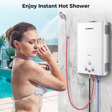 Load image into Gallery viewer, CAMPLUX Tankless Water Heater, 5.28 GPM OutdoorPropane Camping Gas Water Heater, 20L, BW528,White