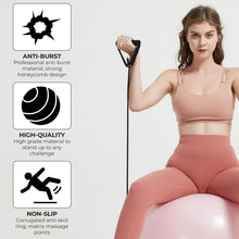 Load image into Gallery viewer, NEUMEE Yoga Ball Chair with 65cm Exercise Ball & 2 Resistance Bands (Pink)