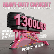 Load image into Gallery viewer, RitFit Adjustable/Foldable Utility Weight Bench for Home Gym, Weightlifting and Strength Training - Bonus Workout Poster with 35 Total Body Exercises, PINK