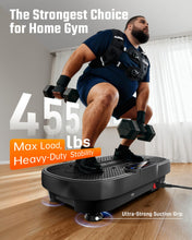 Load image into Gallery viewer, Vibration Plate Exercise Machine for Weight Loss and Lymphatic Drainage - 330lb Vibrating Platform for Home Gym Workout, Full Body Shaker Pilates Equipment with 2 Bands for Women and Men - Matte Black