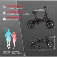 Load image into Gallery viewer, Electric Bike for Adults,14" Folding Electric Bicycle 350W 36V 6AH Battery w/Dul Shock Absorber, Foldable Commuter City Ebike