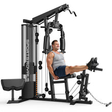 Load image into Gallery viewer, Sportsroyals Home Gym, Multifunctional Workout Station with Leg Press, 150LBS Weight Stack - (Black)