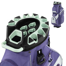 Load image into Gallery viewer, Tangkula Golf Cart Bag with 14-Way Full Length Dividers, 6 Molded Lock Top Golf Club Bag with 11 Pockets, Cooler Bag, Padded Strap, Handles, Umbrella Holder & Rain Hood (Purple)