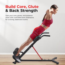 Load image into Gallery viewer, Sunny Health & Fitness Hyperextension Roman Chair with Dip Station - SF-BH620062, Black