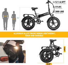 Load image into Gallery viewer, Folding Electric Bike,750W Motor(Peak1000W) Ebike for Adults with 614Wh Li-ion Battery,20"*4.0" Fat Tire 30MPH Electric Bicycle 7-Speed