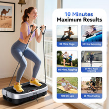 Load image into Gallery viewer, HTM Curved Vibration Plate Exercise Machine, Whole Body Shake Plate with 150W Motor & Resistance Band, 330lbs Weight Capacity, 120 Speeds, Low Noise Vibration Board for Weight Loss, Home Fitness