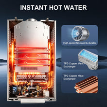 Load image into Gallery viewer, PEIXU Portable Propane Water Heater 18L – Outdoor Camping Shower with Digital Display, Tankless Instant Heating for RV, Cabin, Hunting, Off-Grid Use