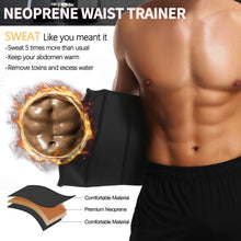 Load image into Gallery viewer, KIWI RATA Mens Workout Waist Trainer Corset Neoprene Sauna Sweat Trimmer Cincher Belt Extra Belly Compression Belts