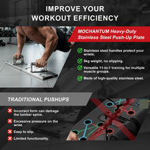 Load image into Gallery viewer, Mochantum Push Up Bar - Heavy-Duty Stainless Steel Pushup Stands with Non-Slip Base, 501LB Capacity, Portable Home Gym Equipment for Strength Training & Floor Workouts,White