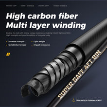 Load image into Gallery viewer, TRHUNTER Carbon Fiber Fishing Gaff Saltwater Fish Gaff with S316 Stainless Steel Fishing Hook (Black Gaff - 4'8'' - 3'' Hook)